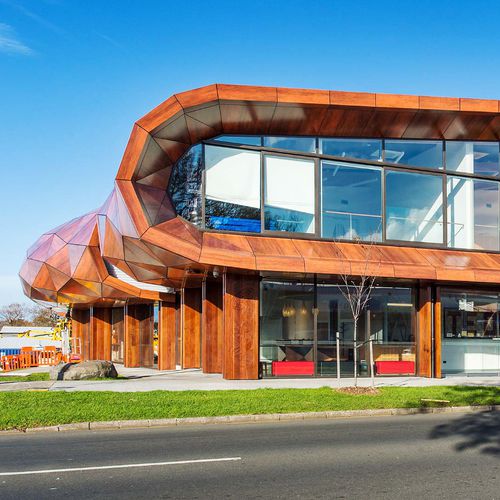 Paneel-Fassadenverkleidung - TE ORO COMMUNITY AND ARTS CENTRE - ALUCOBOND - Aluminium / Verbundwerkstoff / zum Einrasten