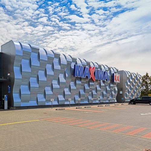 Paneel-Fassadenverkleidung - MAXIMA SHOPPING CENTRE - ALUCOBOND - Kassetten / Verbundwerkstoff / Aluminium
