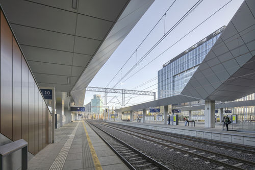 Verbundwerkstoff-Verblendplatte - Warsaw Zachodnia Station - ALUCOBOND - Aluminium / Außen / für Straße