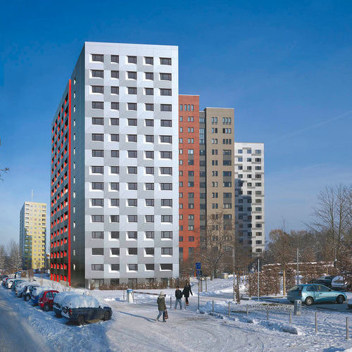Paneel-Fassadenverkleidung - STUDENT RESIDENCE DRESDEN - ALUCOBOND - Aluminium / Verbundwerkstoff / vertikal