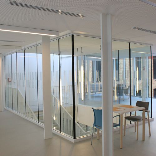 Festinstallierte Trennwand - ACIERFLAM BAB - SVF - mit Glasfront / Stahl / für industrielle Nutzung