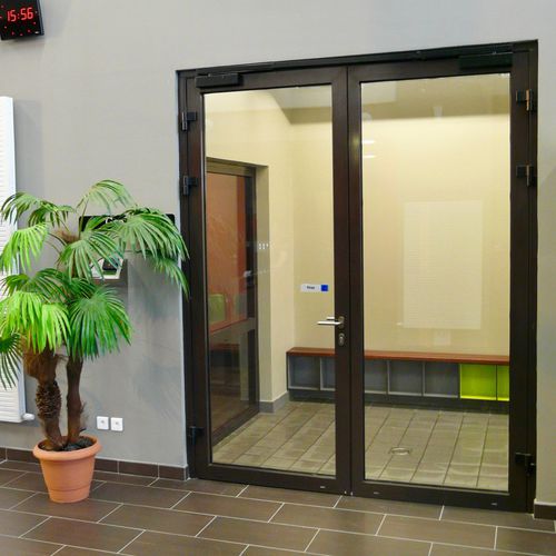 Tür für Innenbereich - ALUPROTEC BP2V - SVF - Glas / Aluminium / einflügelig