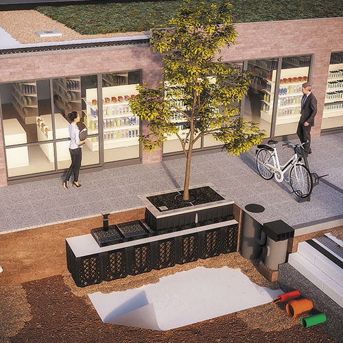 Boxsystem zur Regenwasserversickerung / Straßen - ARBORCELL - GreenBlue Urban Ltd - zur Bepflanzung mit Bäumen