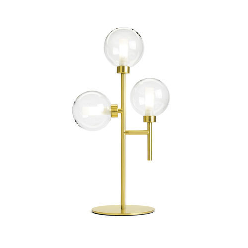 Tischlampe - DOM - Miloox - gebürstetes Messing / Messing / Glas