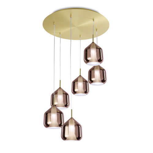 Hängelampe - X-RAY - Miloox - Kupfer / Bronze / Glas