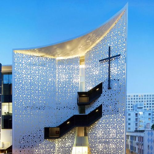 Paneel-Vorhangfassade - MCT-004 - M-City Aluminum Co., Ltd. - Aluminium / dauerhaft / perforiert