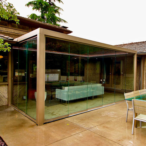 Selbsttragende Pergola - SIWAH - Sahara Pergolas - angebaut / Aluminium / mit orientierbaren Lamellen