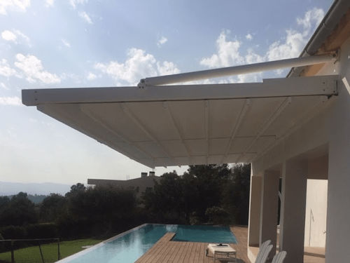 Hängende Pergola - DAKHLA ALERO - Sahara Pergolas - Aluminium / mit Stoffüberdachung / maßgefertigt