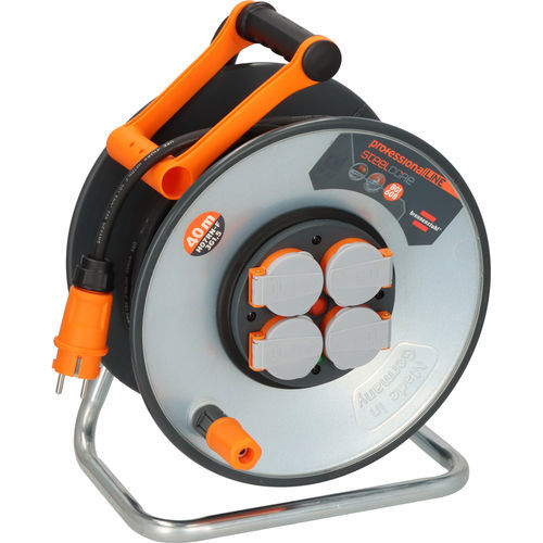 Kabeltrommel mit 4 Steckdosen - 9191400100 - Brennenstuhl - manuell / IP44 / 3G 1,5mm