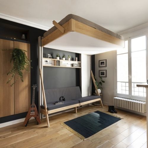Modernes Sofa - MAFAEL - Stoff / grau / braun