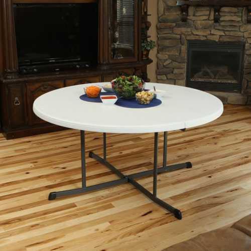 Moderner Tisch - 5402G - Lifetime - HDPE / Gestell aus heißlackiertem Stahl / rund
