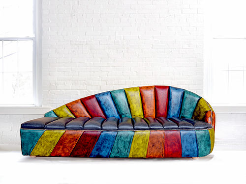 Modulsofa - SHELL - Harleq - modern / Leder / mehrfarbig