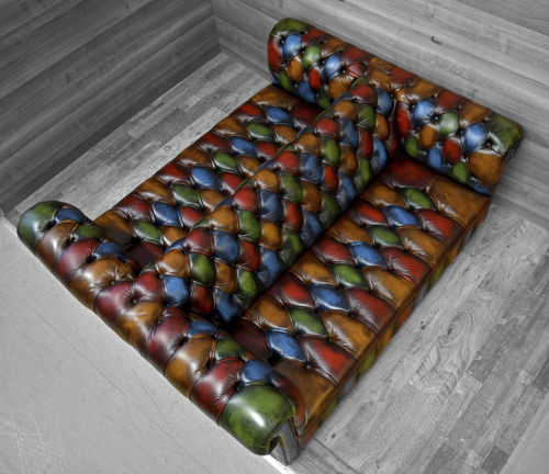 Chesterfield-Sofa - H - Harleq - Leder / maßgefertigt / mehrfarbig