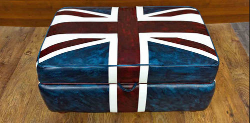Moderne Ottomane - FLAG  - Harleq - Leder / rechteckig / mit Stauraum
