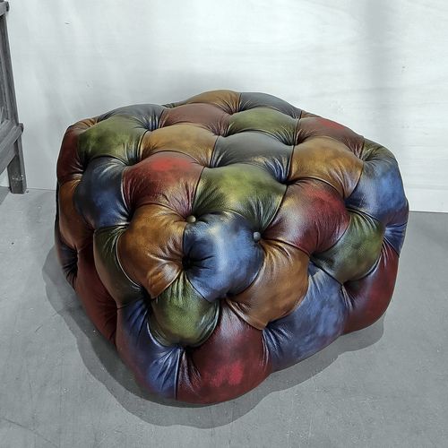 Chesterfield-Ottomane - Harleq - Leder / quadratisch / rechteckig