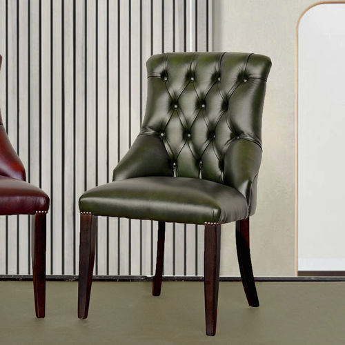 Chesterfield-Esszimmerstuhl - LUX - Harleq - für den Innenraum / Leder / Gestell aus Buche