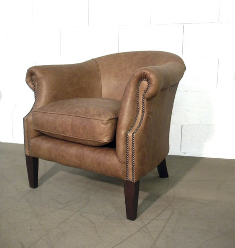 Stil-Clubsessel - CARNABY - Harleq - Leder / Buche / mit abnehmbarem Kissen