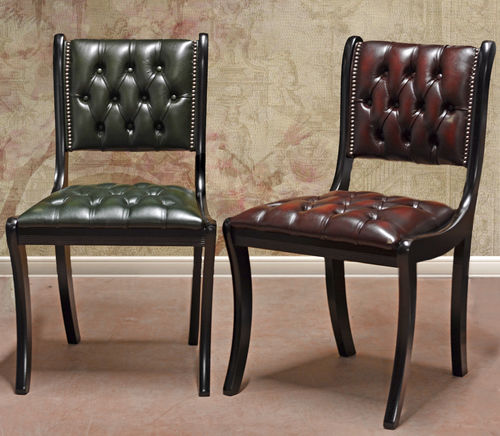 Chesterfield-Esszimmerstuhl - SEDIA - Harleq - für den Innenraum / Leder / Gestell aus Massivholz