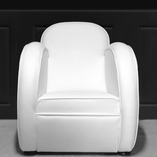 Clubsessel / Art Deco - AVIATOR - Harleq - Leder / Farbe anpassbar / weiß