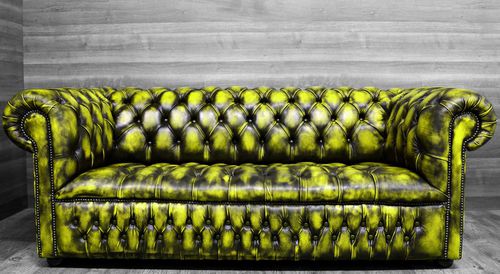 Chesterfield-Sofa - LEMON  - Harleq - Leder / grün / Buche