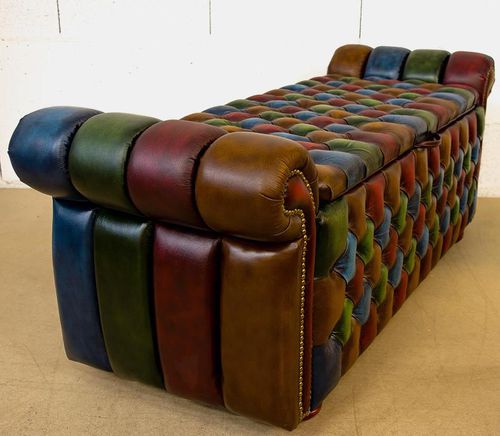 Chesterfield-Polsterbank - EXCLUSIVE - Harleq - Leder / Gestell aus Holz / für Gewerbegebrauch