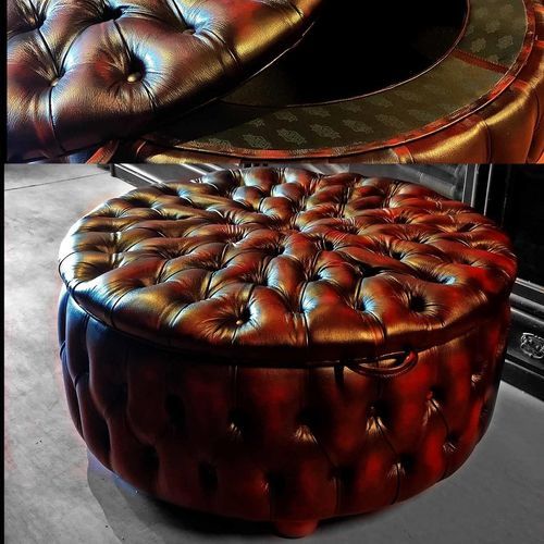 Chesterfield-Sitzkissen - EXCLUSIVE : CIRCLE - Harleq - Leder / rund / Polster