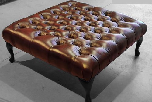 Chesterfield-Sitzkissen - QUEEN ANNE - Harleq - Leder / Mahagoni / rechteckig