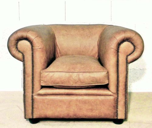 Klassischer Sessel - 1920 - Harleq - Leder / Buche / handgefertigt