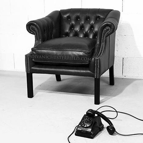 Chesterfield-Sessel - JAMES COOK - Harleq - Leder / Buche / handgefertigt
