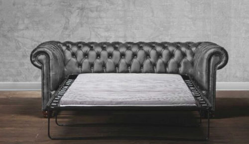 Chesterfield-Sofa - LETTO - Harleq - Buche / Leder / mit ausziehbarem Bett