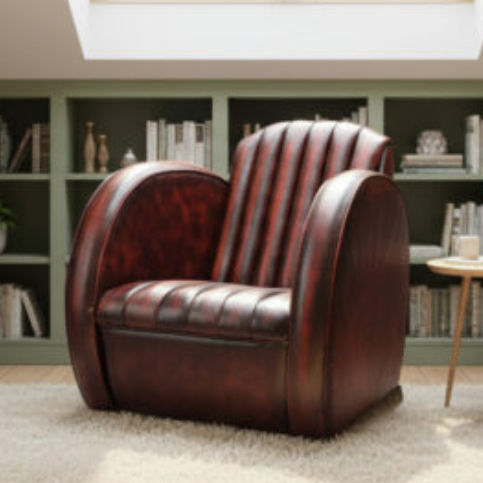 Kompaktes Sofa - AVIATOR - Harleq - Art Deco-Stil / Leder / mit Armlehnen