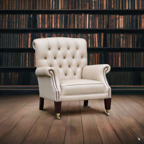Chesterfield-Sessel - LIBRARY - Harleq - Leder / Messing / Stahl