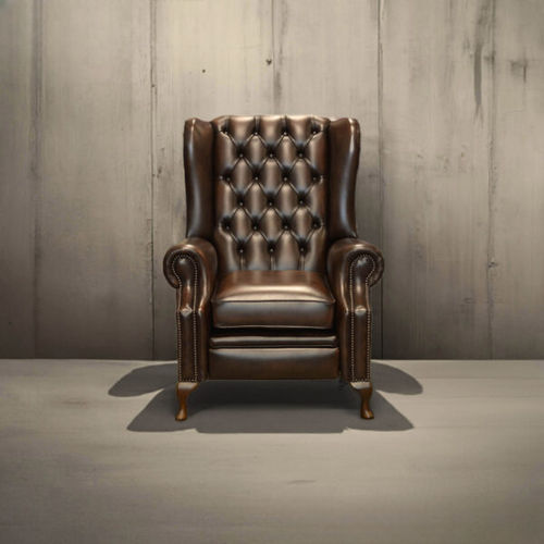 Chesterfield-Sessel - WING - Harleq - Leder / Stahl / Buche