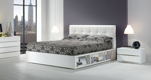 Doppelbett - PONGO G ETHOS - OGGIONI - modern / gepolstertes Kopfteil / mit Stauraum