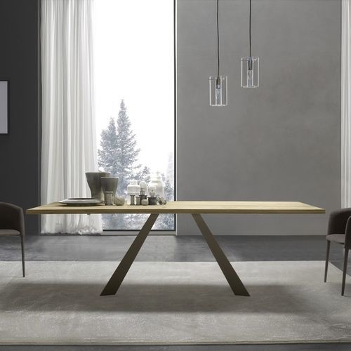 Moderner Tisch - SLIDE  - ZAMAGNA ITALIA - Natureiche / Glas / Laminat