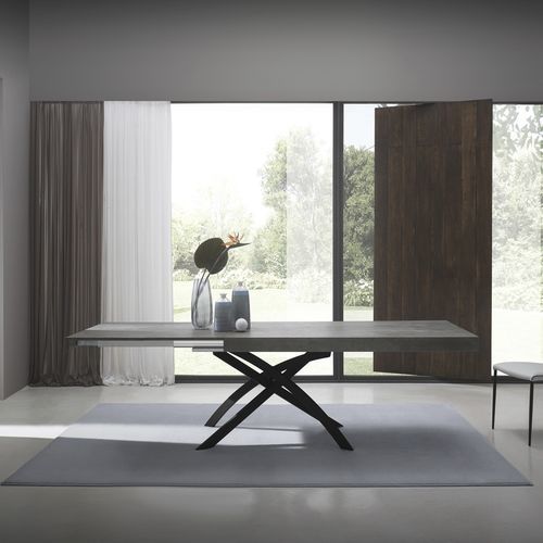 Moderner Tisch - TWIST  - ZAMAGNA ITALIA - Eiche / Natureiche / Glas