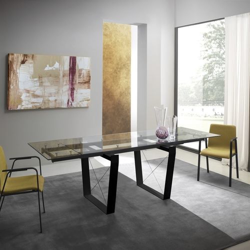 Moderner Tisch - FROM - ZAMAGNA ITALIA - Glas / lackiertes Glas / Laminat
