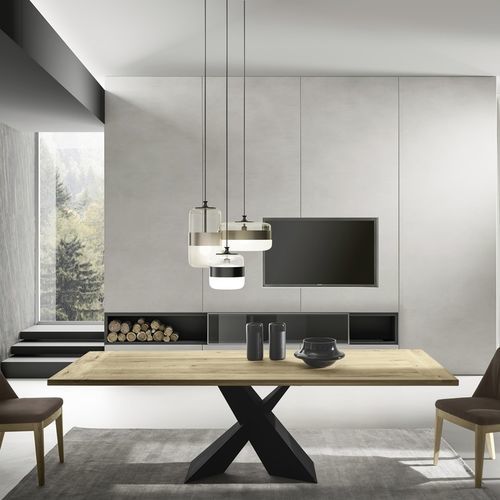 Moderner Tisch - SHIP - ZAMAGNA ITALIA - Nussbaum / Natureiche / Glas