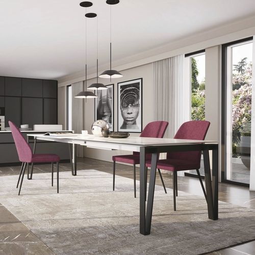 Moderner Tisch - WIN - ZAMAGNA ITALIA - Natureiche / Glas / Keramik