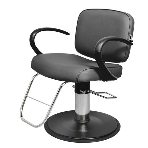 Moderner Friseurstuhl - W-64 - kaemark - Vinyl / mit Fußstütze / mit Hubhydraulik