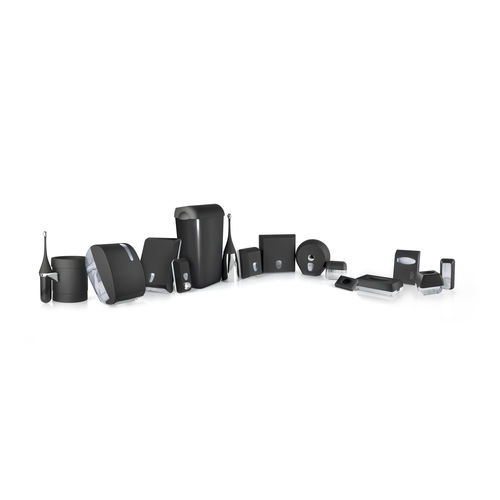 Kunststoff-Badezimmerset - LINEA COLORED - BLACK - MAR PLAST Group S.p.A. - bodenstehend / wandmontiert / für öffentliche Einrichtungen