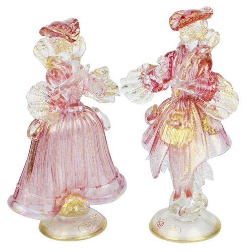 Muranoglas-Skulptur - VENETIAN OLD STYLE GOLDONIANI : COUPLE GOLDONI - Original Murano Glass s.n.c. - Gold