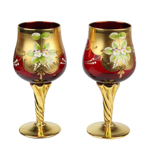 Glas mit Stiel - TREFUOCHI : YOU&ME  - Original Murano Glass s.n.c. - geblasenes Glas / Muranoglas