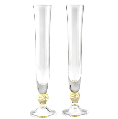 Sektkelch / geblasenes Glas - TOAST - YOU & ME - Original Murano Glass s.n.c. - Muranoglas / Gold