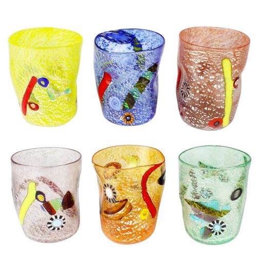 Weinglas - FRUIT - MIX COLORS - Original Murano Glass s.n.c. - für Cocktails / geblasenes Glas / Muranoglas