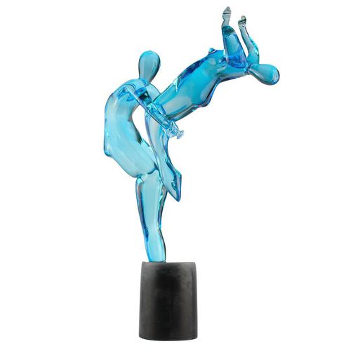 Muranoglas-Skulptur - ROCK 'N' ROLL LOVERS DANCERS  - Original Murano Glass s.n.c. - Gold