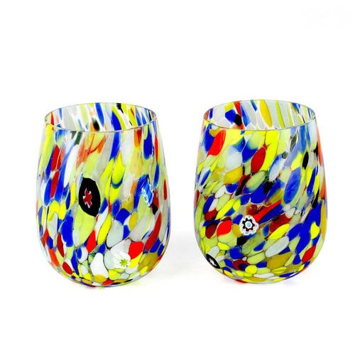 Weinglas - CARNEVALE  - Original Murano Glass s.n.c. - für Cocktails / geblasenes Glas / Muranoglas