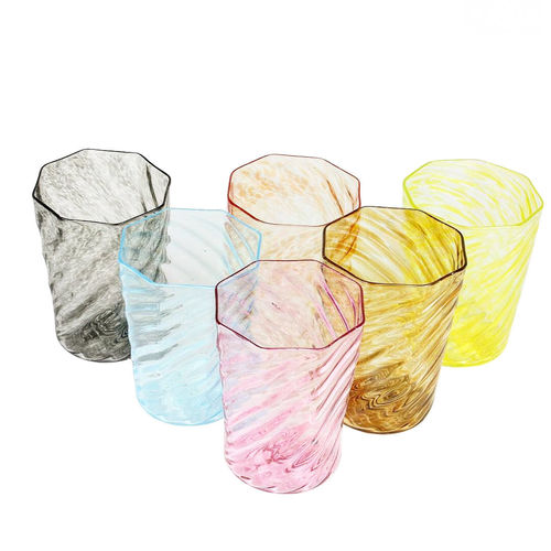 Weinglas - OCTAGONAL AND TWISTED - Original Murano Glass s.n.c. - für Cocktails / geblasenes Glas / Muranoglas