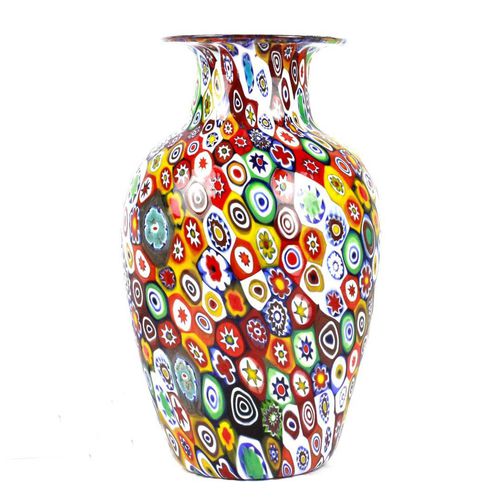Klassische Vase - MILLEFIORI MIX - Original Murano Glass s.n.c. - Muranoglas / handgefertigt