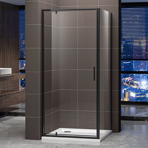 Aluminiumlegierungs-Duschkabine - A2724 - Shaoxing Joyful Bathroom Co., Ltd - mit Pendeltür / quadratisch / Transparentglas